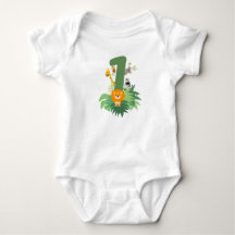 Bodysuit d'anniversaire pour bébé - Wild One Jungl