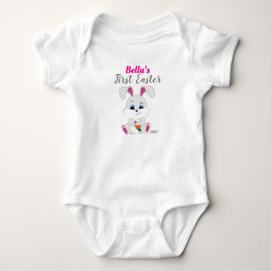 Body Bodysuit de Pâques avec lapin mignon pour bébé fil