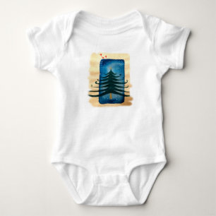 Body Bodysuit New Year Tree Baby Jersey, Blanc