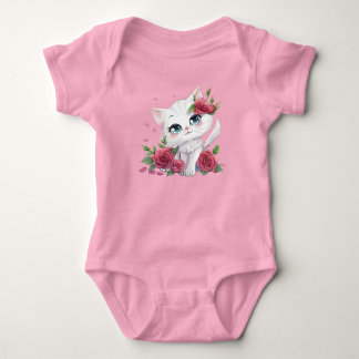 Body Bodysuit pour bébé rose - Cartoon de chat mignon a