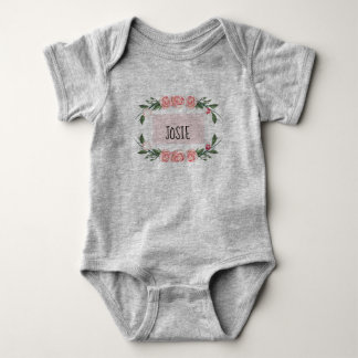Body Bodysuit Rose personnalisé bébé fille