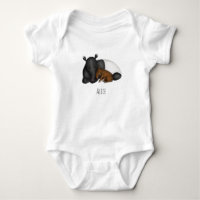Bodysuit Tapir bébé une pièce avec le nom du bébé