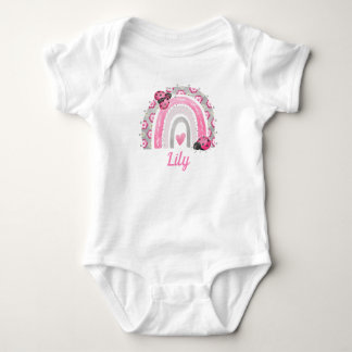 Body Boho Pastel rose arc-en-ciel avec Ladybug