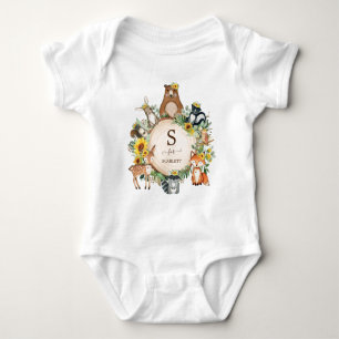 Body Boho Tournesol Bois Animaux Monogramme Personnalis