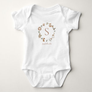 Body Boho Woodland Animal Wreath Nom du bébé personnali