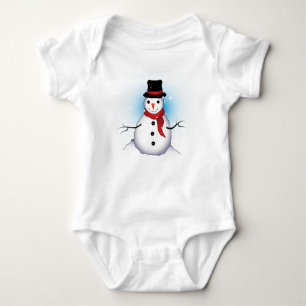 Body Bonhomme de neige unique drôle avec une teinte ble