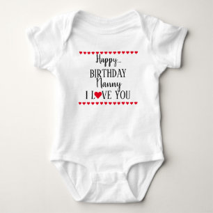 Body Bonne Nounou d'anniversaire Je t'aime Baby Bodysui