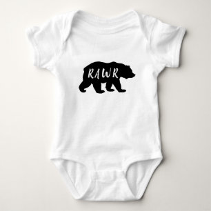 Body Braguette en silhouette de l'ours noir et blanc