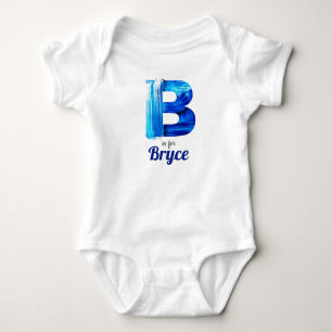 Body Bryce Nom Lettre de révélation Garçon bleu Peintur