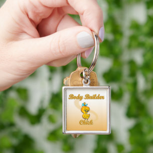Body Builder Chick Keychain