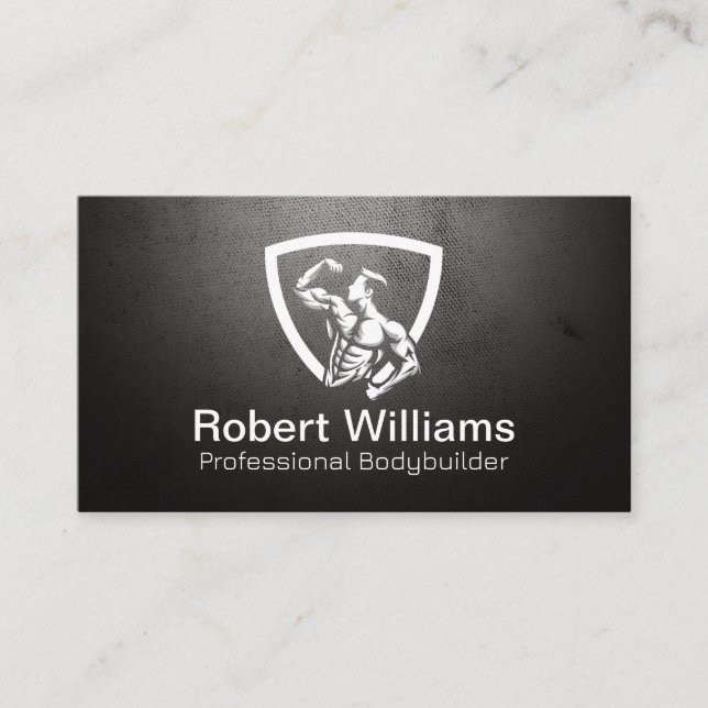 Body Builder Flexing in Pose Business Card (Front)