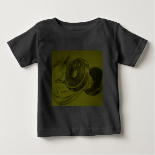 Body Building Fitness Pencil Sketch Baby T-Shirt