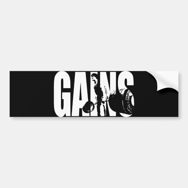 "Body building" - GAINS Bumper Sticker (Front)