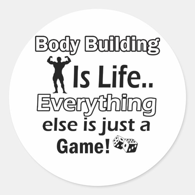 Body Building Gift Designs Classic Round Sticker (Front)