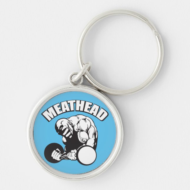 "Body building" Humour - MEATHEAD Keychain (Front)
