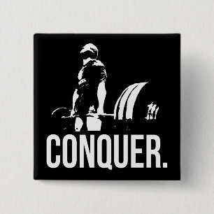 "Body building" Motivation - Conquer 2 Inch Square Button