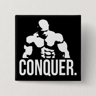 "Body building" Motivation - Conquer 2 Inch Square Button