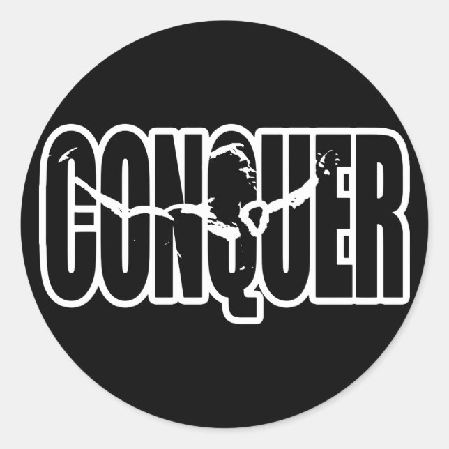 Body Building Motivation - CONQUER Classic Round Sticker (Front)