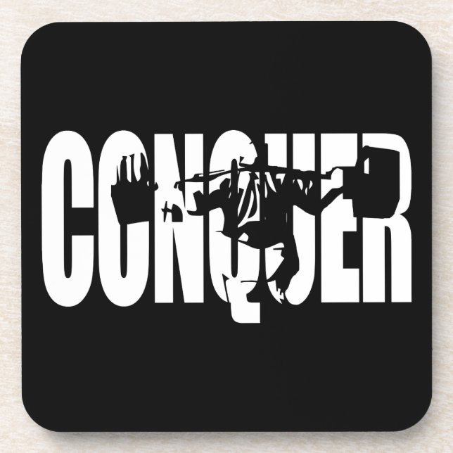Body Building Motivation - CONQUER Coaster (Front)