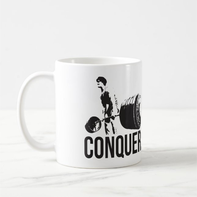 "Body building" Motivation - Conquer Coffee Mug (Left)