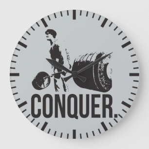 "Body building" Motivation - Conquer Large Clock