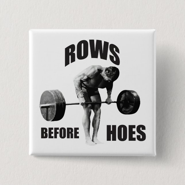 "Body Building" Motivational Humour 2 Inch Square Button (Front)