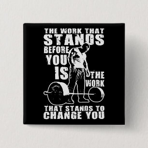 "Body building" Workout Motivational 2 Inch Square Button