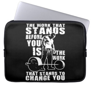 "Body building" Workout Motivational Laptop Sleeve