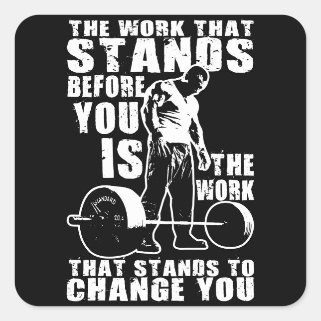"Body building" Workout Motivational Square Sticker (Front)