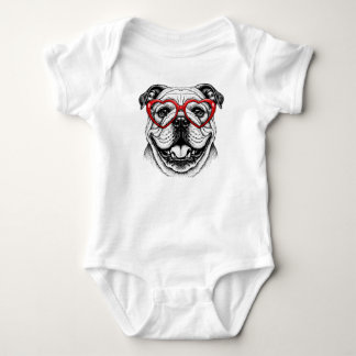 Body Bulldog Adorable en Lunettes de Soleil en Forme de
