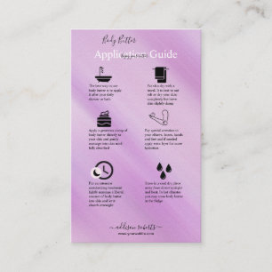 Body Butter Application Guide Elegant Glam Busine Business Card