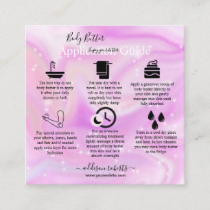 Body Butter Application Guide Modern Glam   Square Business Card