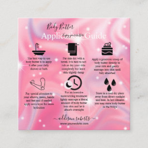 Body Butter Application Guide Modern Glam  Square  Business Card