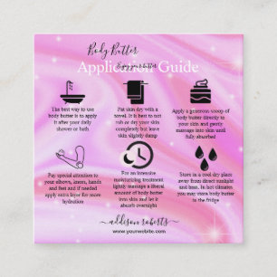 Body Butter Application Guide Modern Glam  Square Business Card