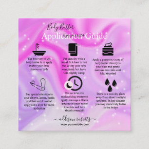 Body Butter Application Guide Modern Glam  Square  Square Business Card
