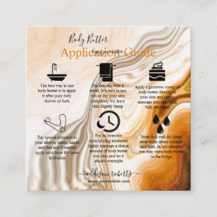 Body Butter Application Guide Modern Liquid Gold  Square Business Card