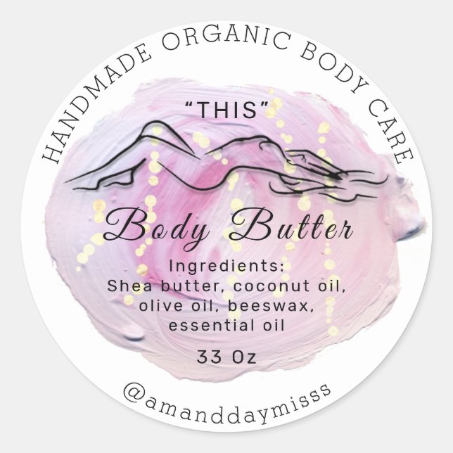 Body Butter Balm Care Packaging Rose Seal  (Front)