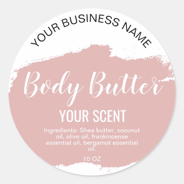body butter gold blush pink classic  square sticke classic round sticker (Front)