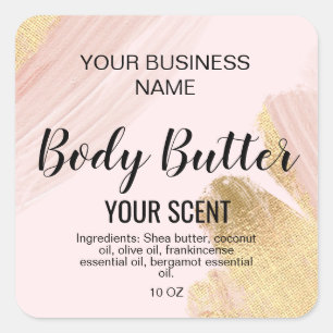 body butter gold blush pink classic  square sticke sticker