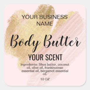 body butter gold blush pink classic  square sticke sticker