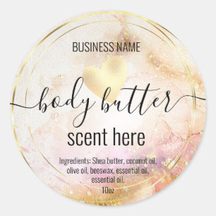 body butter gold modern product label
