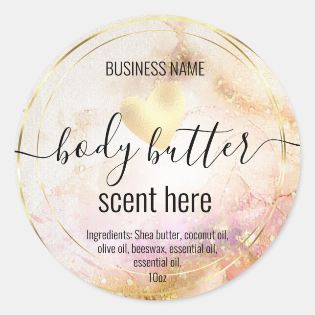 body butter gold modern product label (Front)
