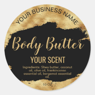 body butter gold  product label
