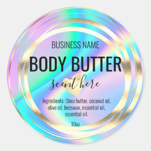 body butter holographic modern product label
