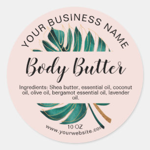 body butter monstera leaf tropical product label