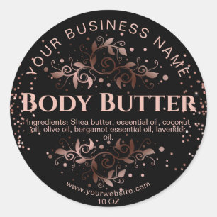 body butter rose gold vintage product label