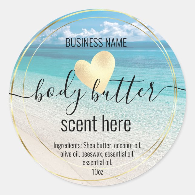 body butter summer modern product label beach