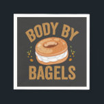 Body By Bagels Funny Jewish Hanukkah Doughnut Gift Napkin<br><div class="desc">hanukkah, passover, yiddish, chanukah, jewish, menorah, jew, gift, birthday, bagel</div>