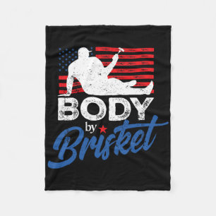 Body By Brisket Bbq Funny Bod  Fleece Blanket