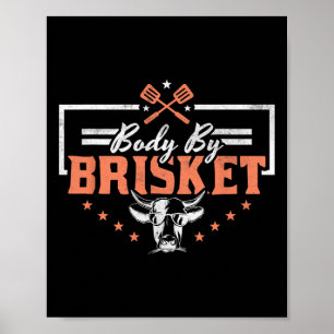 Body By Brisket Bbq Funny Cow Poster